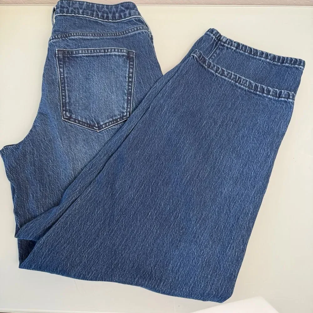 Lands End High-Rise Straight Leg Jeans Dark Indigo 6 Petite Classic